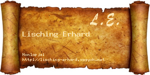 Lisching Erhard névjegykártya